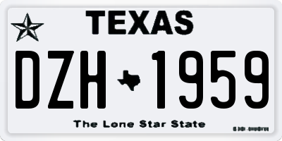 TX license plate DZH1959