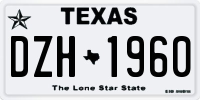 TX license plate DZH1960