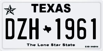 TX license plate DZH1961