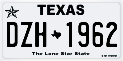 TX license plate DZH1962