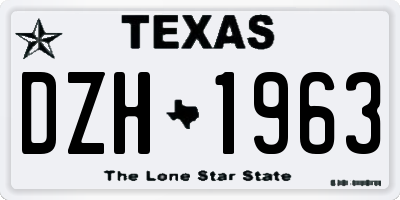 TX license plate DZH1963