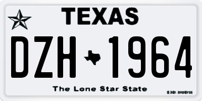 TX license plate DZH1964