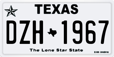 TX license plate DZH1967