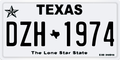 TX license plate DZH1974