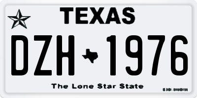 TX license plate DZH1976