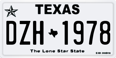 TX license plate DZH1978