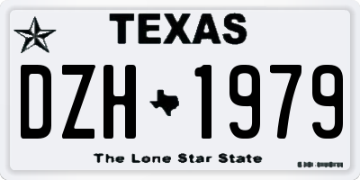 TX license plate DZH1979