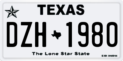 TX license plate DZH1980