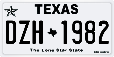 TX license plate DZH1982