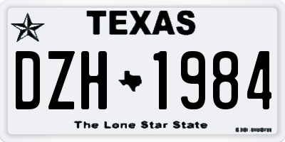 TX license plate DZH1984