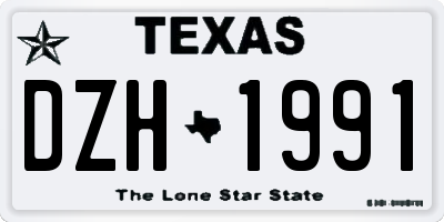 TX license plate DZH1991