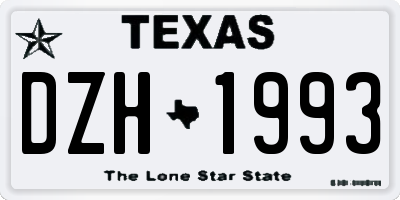 TX license plate DZH1993