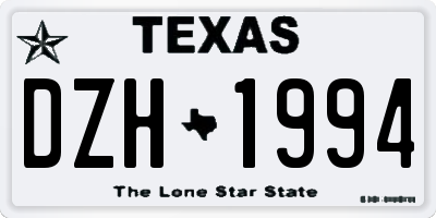 TX license plate DZH1994