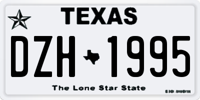 TX license plate DZH1995