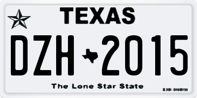 TX license plate DZH2015