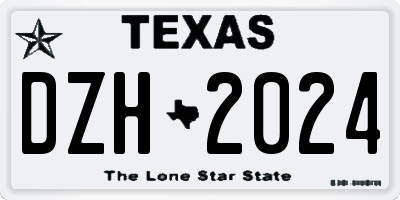 TX license plate DZH2024
