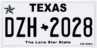 TX license plate DZH2028