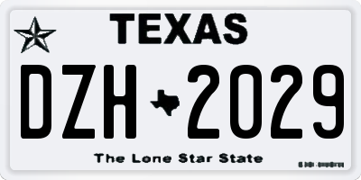 TX license plate DZH2029