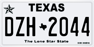 TX license plate DZH2044