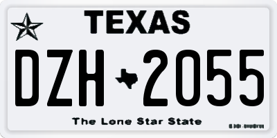 TX license plate DZH2055