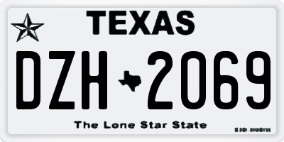 TX license plate DZH2069