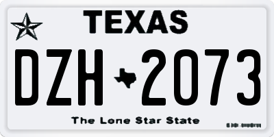 TX license plate DZH2073