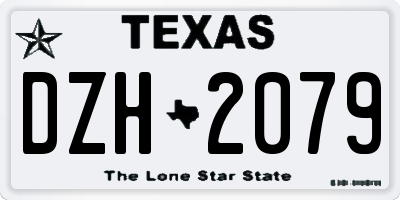 TX license plate DZH2079