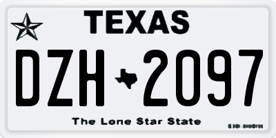TX license plate DZH2097