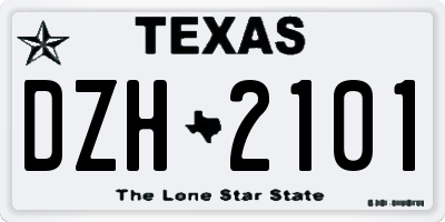 TX license plate DZH2101