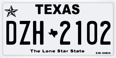 TX license plate DZH2102