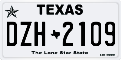 TX license plate DZH2109