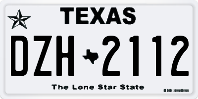 TX license plate DZH2112