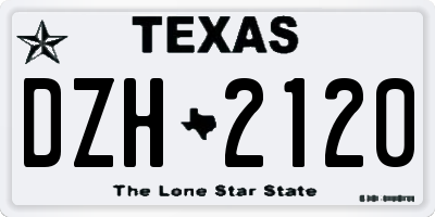 TX license plate DZH2120