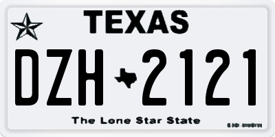 TX license plate DZH2121