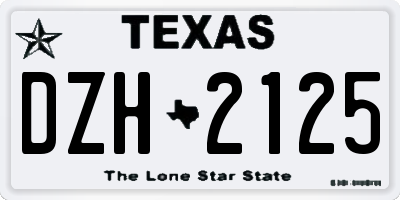 TX license plate DZH2125