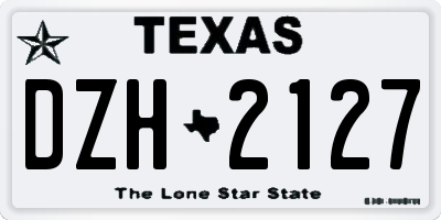 TX license plate DZH2127