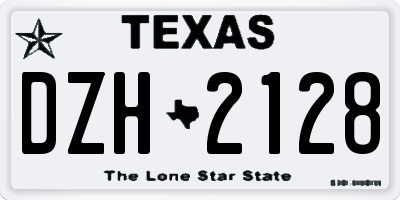 TX license plate DZH2128