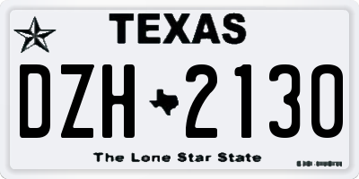 TX license plate DZH2130