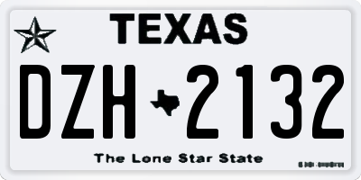 TX license plate DZH2132