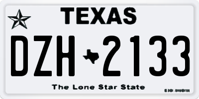 TX license plate DZH2133