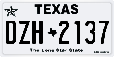 TX license plate DZH2137