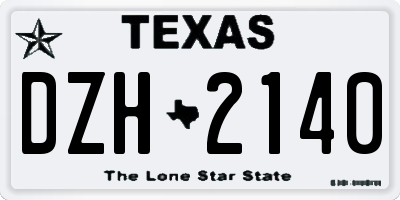 TX license plate DZH2140
