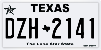 TX license plate DZH2141