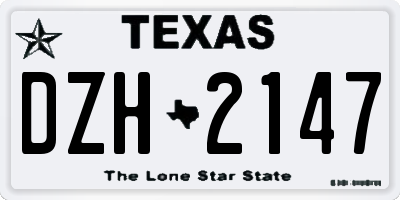 TX license plate DZH2147
