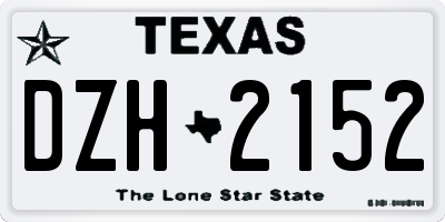 TX license plate DZH2152