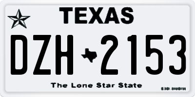 TX license plate DZH2153