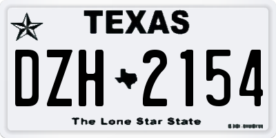 TX license plate DZH2154