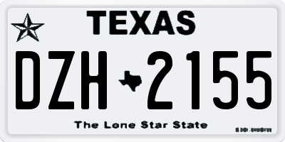 TX license plate DZH2155