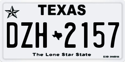 TX license plate DZH2157