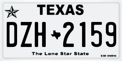 TX license plate DZH2159
